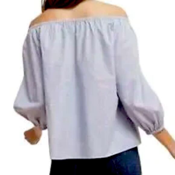 MAEVE $98 Anthropologie off shoulder pinstripe top XS cotton - Picture 4 of 11